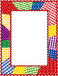 Patchwork Quilt Frame, copy space, rickrack border