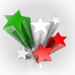Stars with flag colours
