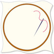 Embroidery Hoop, sew needle, thread, copy space for art, designs