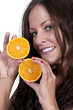 Woman Holding Orange Slices