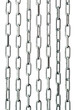 Rows of iron chain isolated on white background