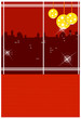 Vector: Background with disco ball and skyline Background with disco ball and skyline