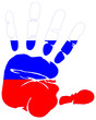 hand print flag of Russia hand print flag of Russia