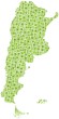 Map of Argentina (Latin America) in a mosaic of green squares Map of Argentina (Latin America) in a mosaic of green squares