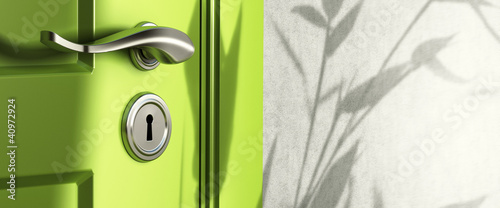 Illustration: home entrance, door handle. Room for text home entrance, door handle. Room for text