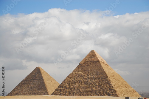 Photo: Egypt. Cairo - Giza. General view of pyramids Egypt. Cairo - Giza. General view of pyramids