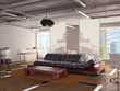 Illustration: Office interior with sofa Office interior with sofa