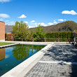 modern house surrounded by nature, pool