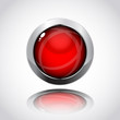 3D modern glossy red with silver ring icon 3D modern glossy red with silver ring icon