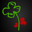 Blume aus Klee und Herzen