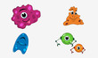 Cartoon Aliens from outer space set (illustration) Cartoon Aliens from outer space set (illustration)
