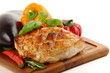 Glazed Roast Pork with vegetables isolated on white background. Glazed Roast Pork with vegetables isolated on white background.