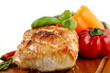 Glazed Roast Pork with vegetables isolated on white background. Glazed Roast Pork with vegetables isolated on white background.