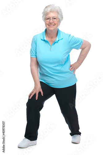 Photo: Attractive senior woman at health club Attractive senior woman at health club