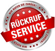 Button Banner "Rückruf Service" rot/silber