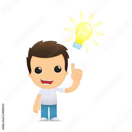Vector: funny cartoon casual man funny cartoon casual man