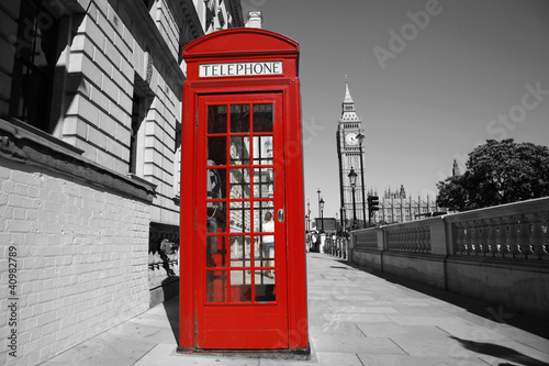 Fototapeta Big Ben and Red Telephone Booth
