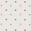 Vector: seamless pattern with decorated cupcakes seamless pattern with decorated cupcakes