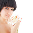 Cute woman with flower Cute woman with flower
