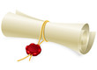 Scroll paper with seal of sealing wax Scroll paper with seal of sealing wax