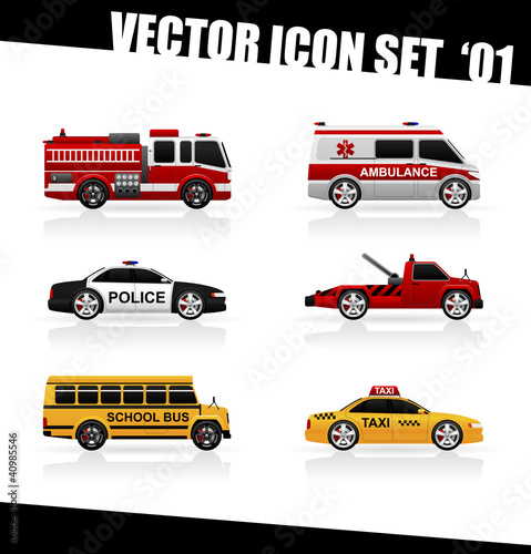 Vector: Set of the car icons in vector. Set of the car icons in vector.