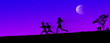 Zombie chase on horrific night