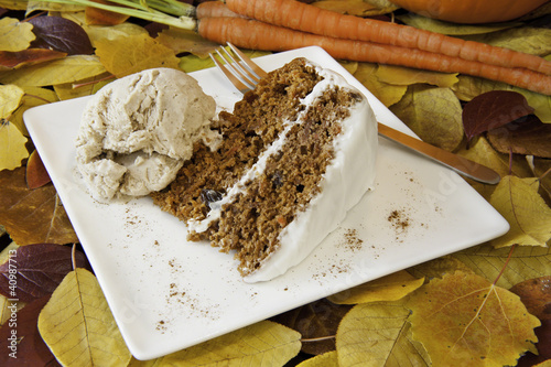 Photo: Autumn Carrot Cake and Ice Cream Autumn Carrot Cake and Ice Cream