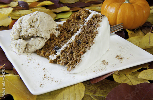 Photo: Carrot Cake with Ice Cream Carrot Cake with Ice Cream