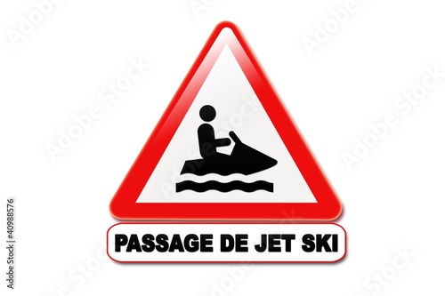 Vektor: Panneau attention passage de jet ski Panneau attention passage de jet ski