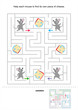 Mice and cheese maze game for kids