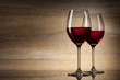 two Wine glases on a wooden Background