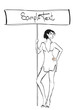 SKETCH. fashion girl. Hand-drawn fashion model