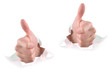 Two Thumbs Up on White Two Thumbs Up on White