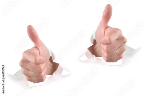 Photo: Two Thumbs Up on White Two Thumbs Up on White