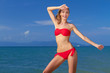 Laughing woman on summer vacation