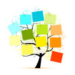 Vektor: Art tree with stickers for your design Art tree with stickers for your design