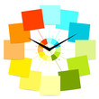 Vektor: Creative clock design with stickers for your text Creative clock design with stickers for your text