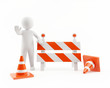 3D man in a under construction zone