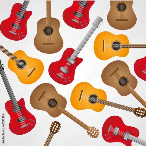 Vector: acoustic and electric guitars acoustic and electric guitars