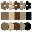 set with leather scrapbook objects