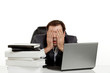 Business man in his office stressed