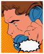 Pop Art Man talking on the phone .Vector Illustration
