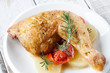Roast chicken with tomato and onion