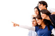 Group of people pointing away