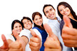 Friends with thumbs up