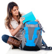 Female student with her bag