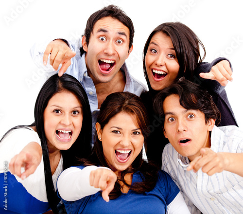 Foto: Surprised group pointing Surprised group pointing