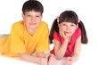 Happy brother and sister