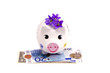 fun spring piggy-bank with violets flowers