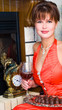 woman with a wine glass